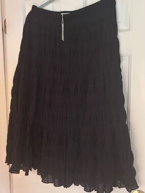 Max Studio Black Tiered A-Line Skirt XL